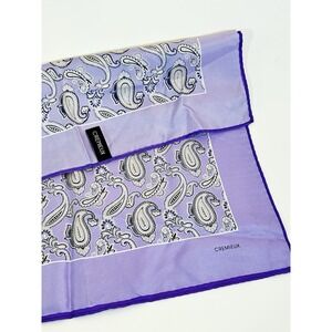 Daniel Cremieux Silk Pocket Squares 16"X16" Purple Paisleys EUC